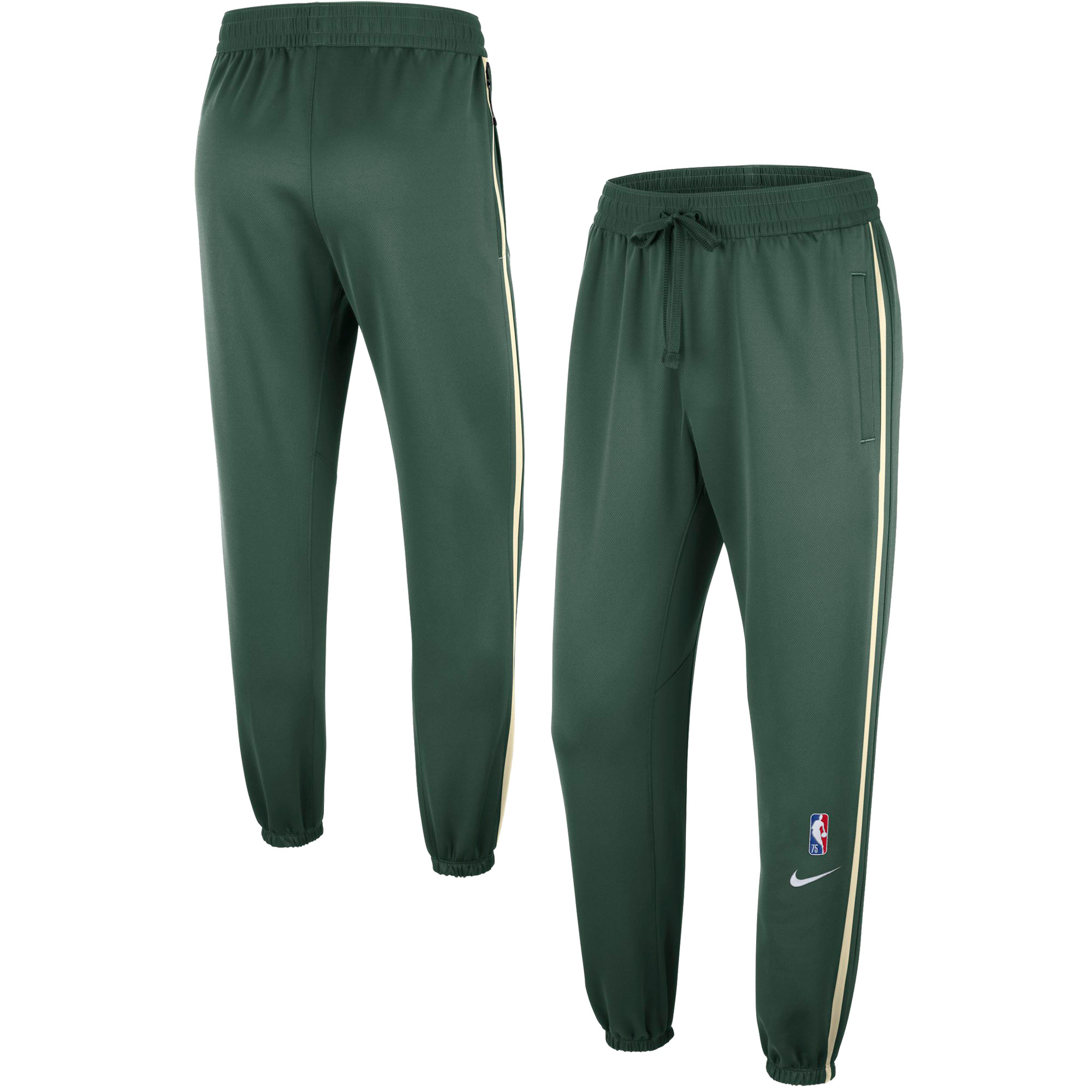 Men's Nike Hunter Green Milwaukee Bucks 75th Anniversary Showtime On Court Performance Pants - Image 2