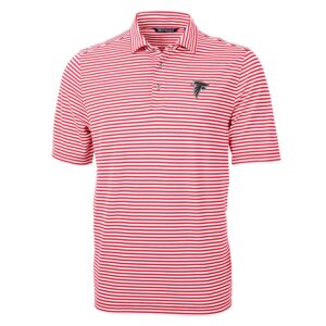 Men's Cutter & Buck Red Atlanta Falcons Virtue Eco Pique Stripe Recycled Polo