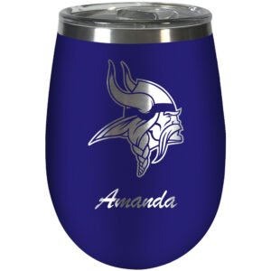 Minnesota Vikings 10oz. Personalized Team Color Wine Tumbler