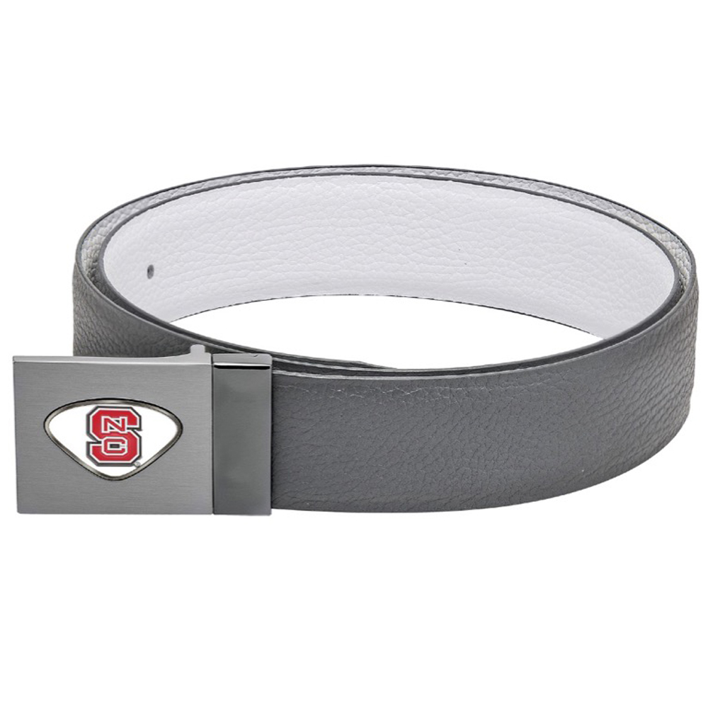 Gray NC State Wolfpack Reversible Leather Belt
