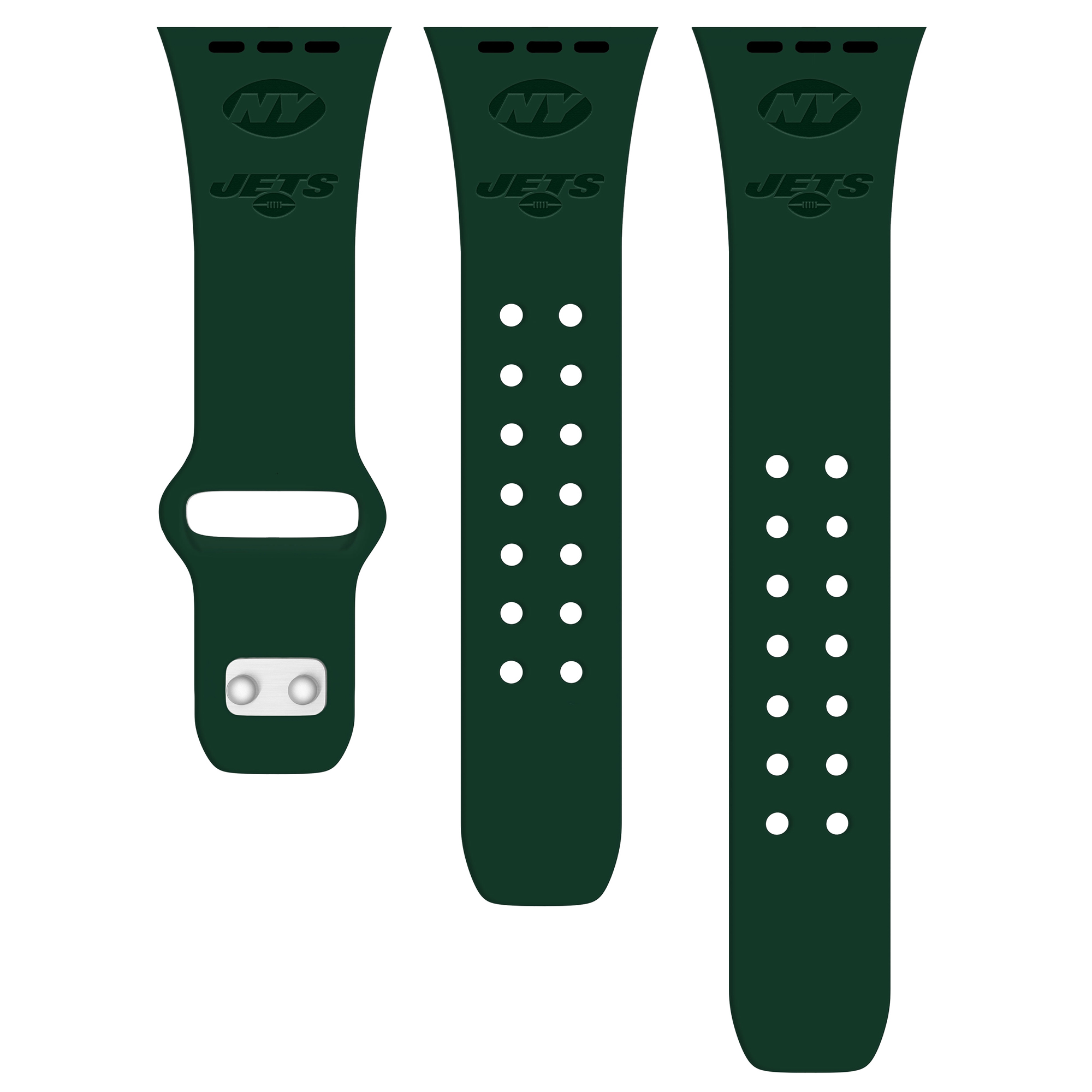 Green New York Jets Debossed Silicone Apple Watch Band - Image 3