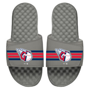 Men's ISlide Gray Cleveland Guardians Stripe Slide Sandals
