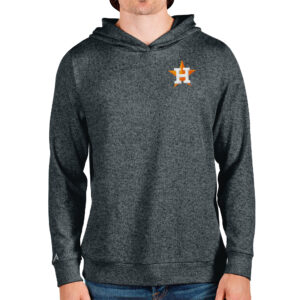 Men's Antigua Heathered Charcoal Houston Astros Absolute Pullover Hoodie