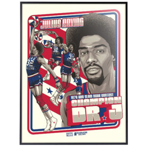 Phenom Gallery Julius Erving ABA Slam Dunk Contest Champion 18'' x 24'' Deluxe Framed Serigraph Print