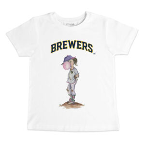 Youth Tiny Turnip White Milwaukee Brewers Bubbles T-Shirt