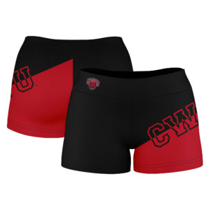 Women's Black Central Washington Wildcats Plus Size Color Block Shorts