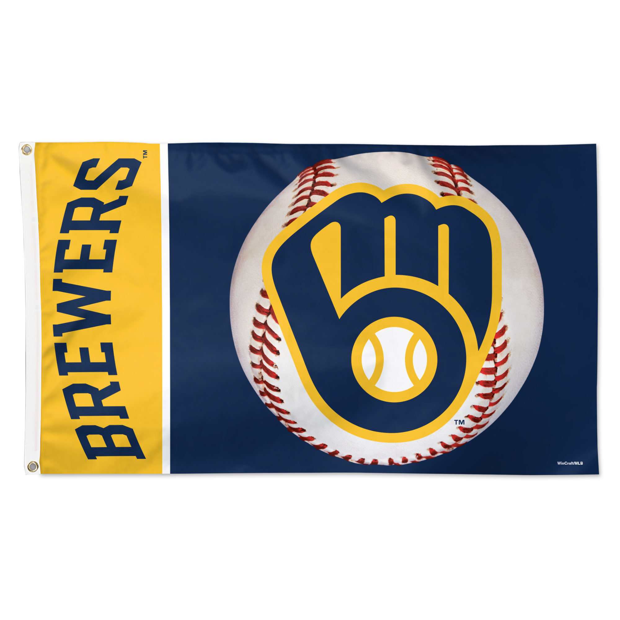 WinCraft Milwaukee Brewers 3' x 5' Baseball Deluxe Single-Sided Flag