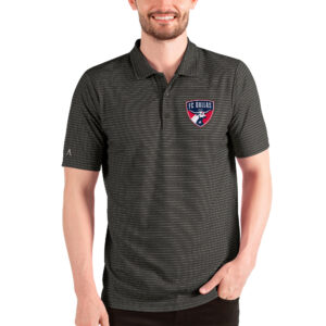 Men's Antigua Heathered Black/Silver FC Dallas Esteem Polo