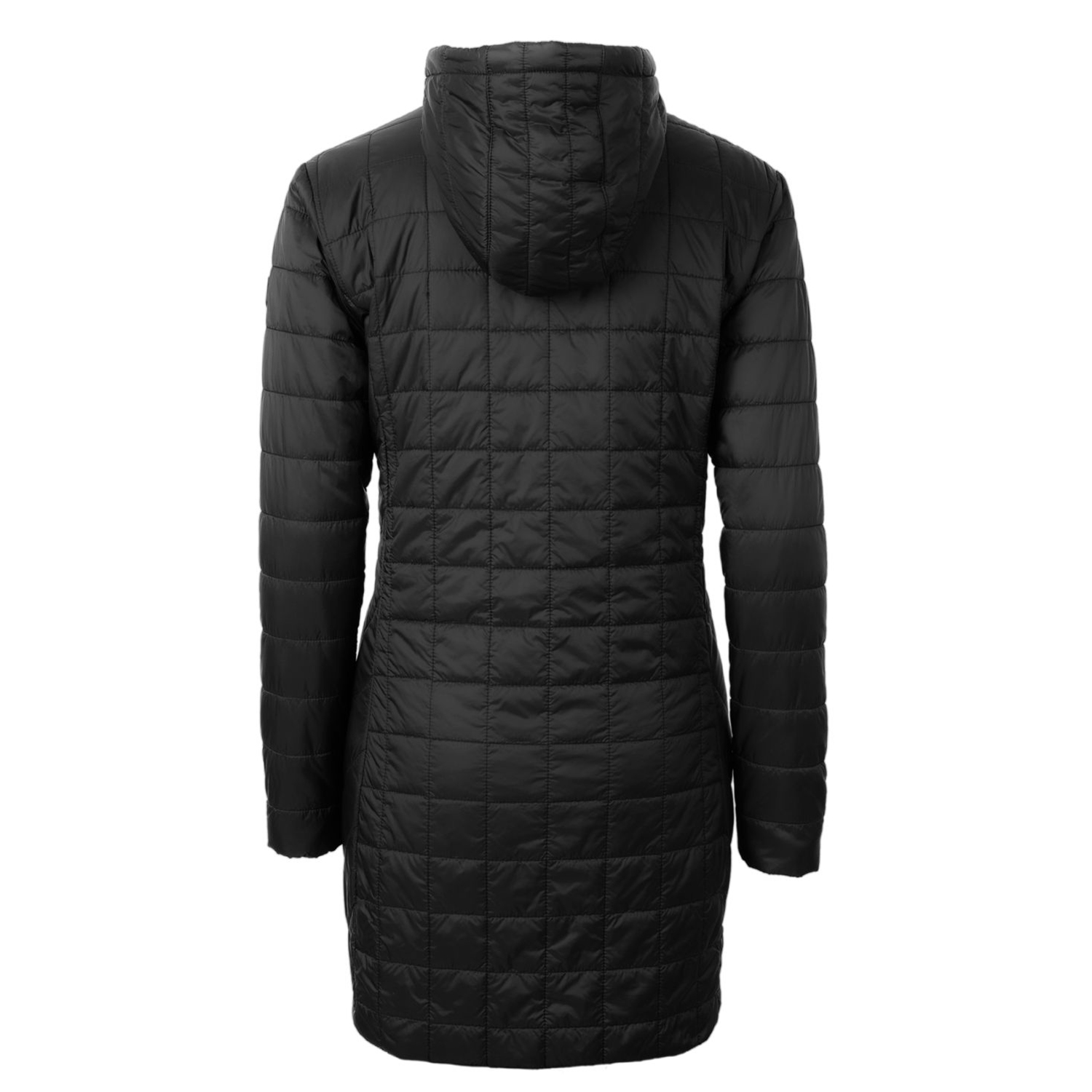 Women's Cutter & Buck Black Philadelphia Eagles Rainier Primaloft Eco Hooded Long Lightweight Coat - Image 7