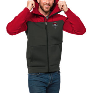 Men's Antigua Crimson/Charcoal New Mexico Lobos Protect Full-Zip Hoodie
