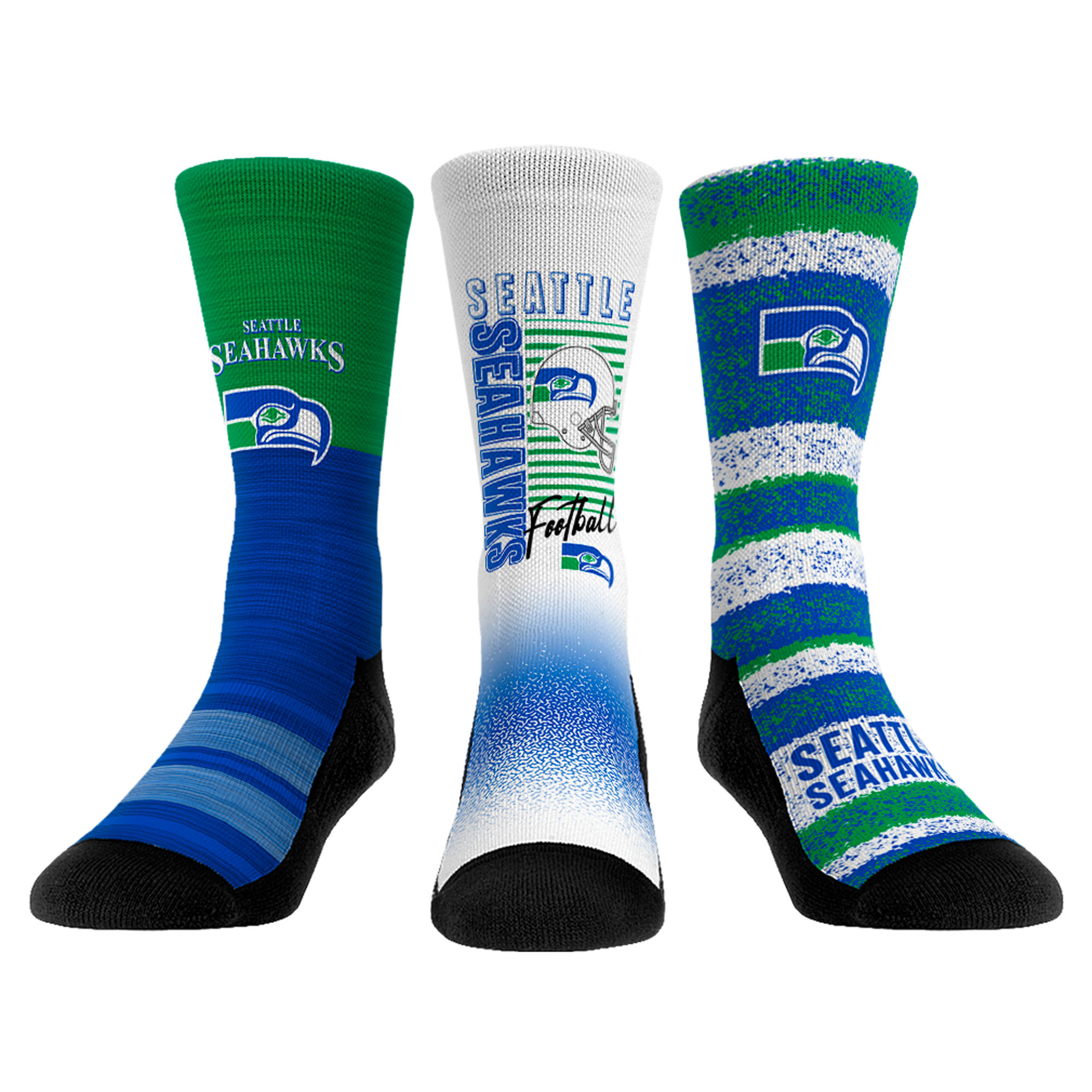 Youth Rock Em Socks Seattle Seahawks Throwback Three-Pack Crew Sock Set