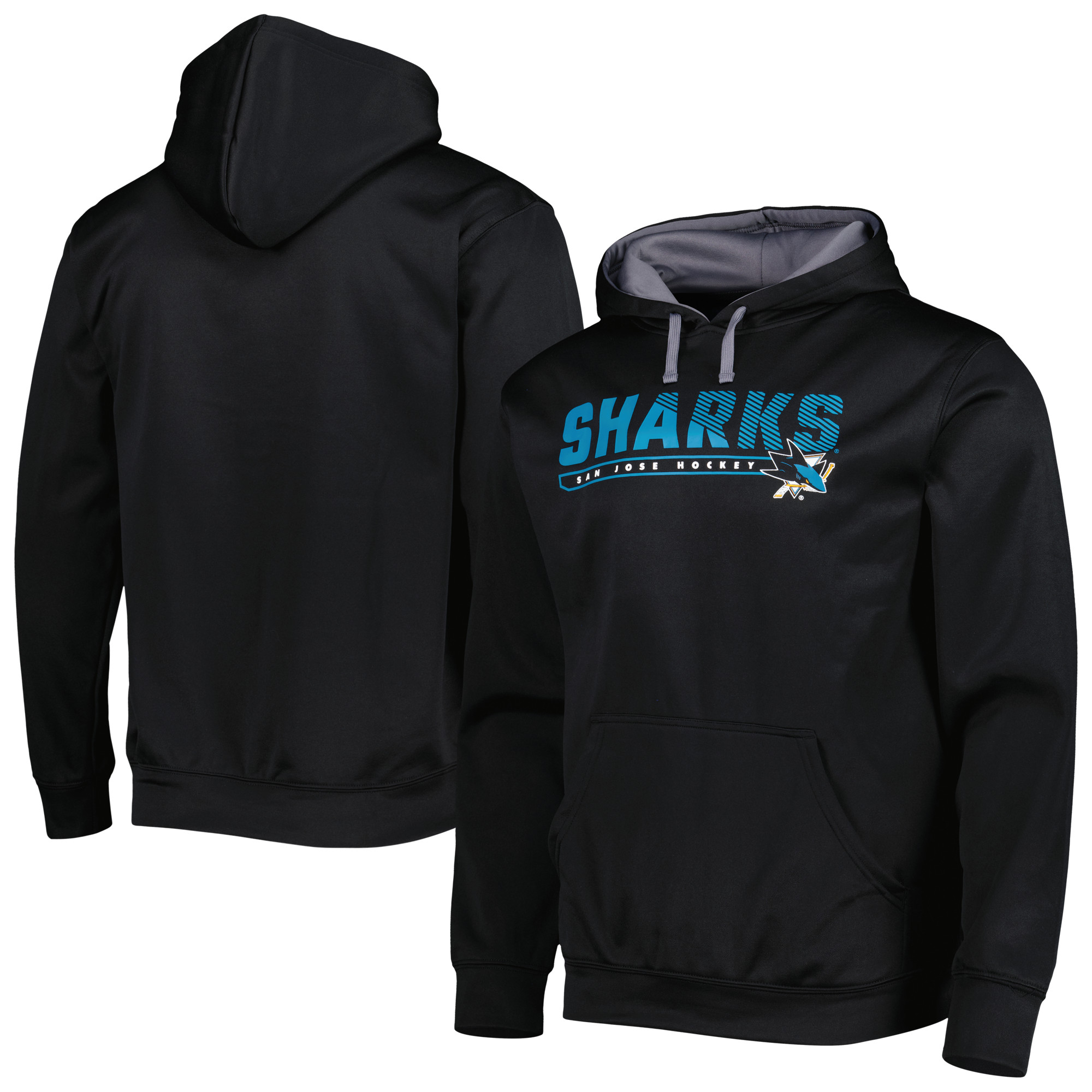 Men's Black San Jose Sharks HD Pullover Hoodie - Image 2
