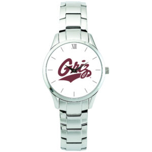 Women's Silver Montana Grizzlies Stainless Steel Bracelet Wristwatch