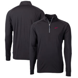 Men's Cutter & Buck Black New Mexico State Aggies Adapt Eco Knit Stretch Recycled Big & Tall Quarter-Zip Pullover Top