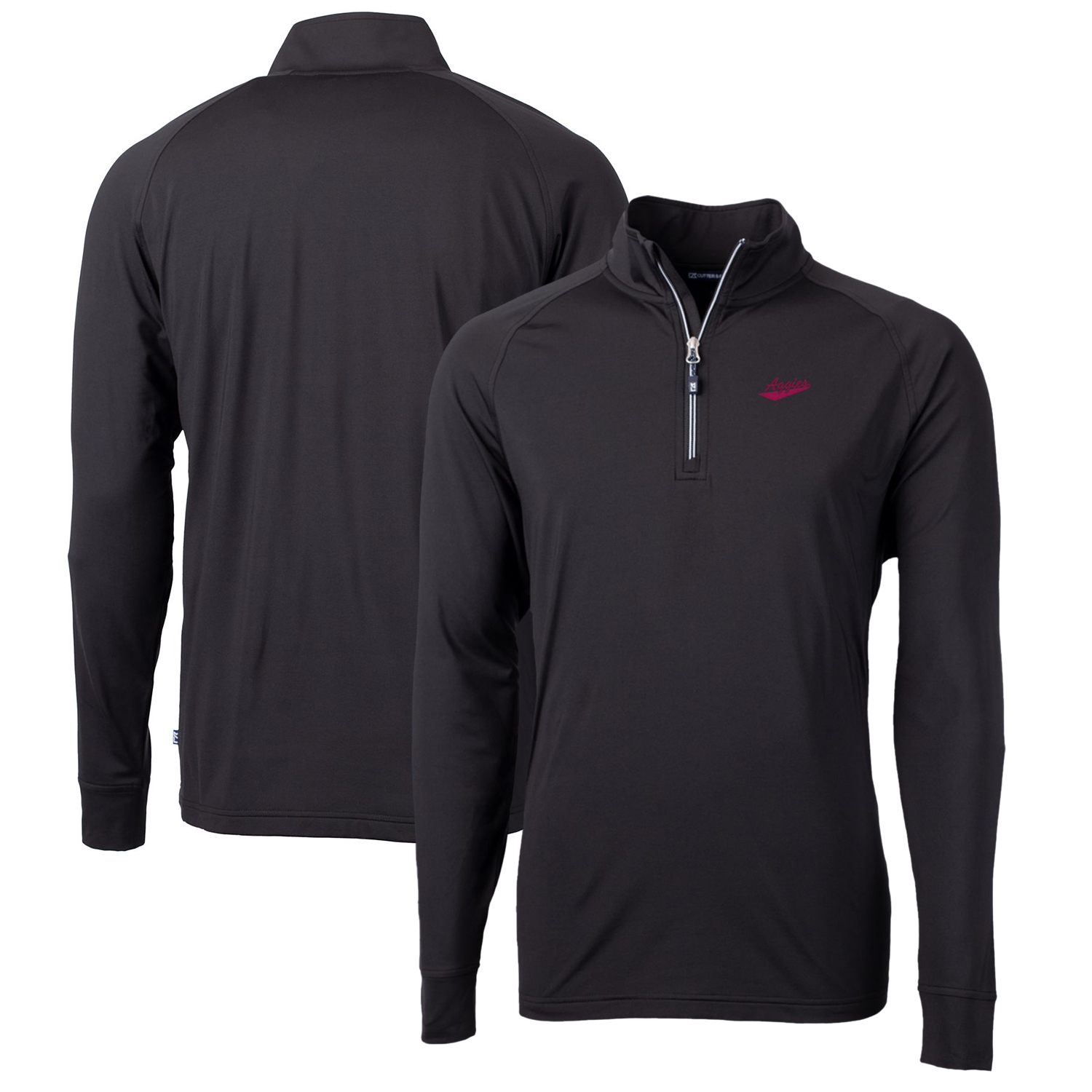 Men's Cutter & Buck Black New Mexico State Aggies Adapt Eco Knit Stretch Recycled Big & Tall Quarter-Zip Pullover Top