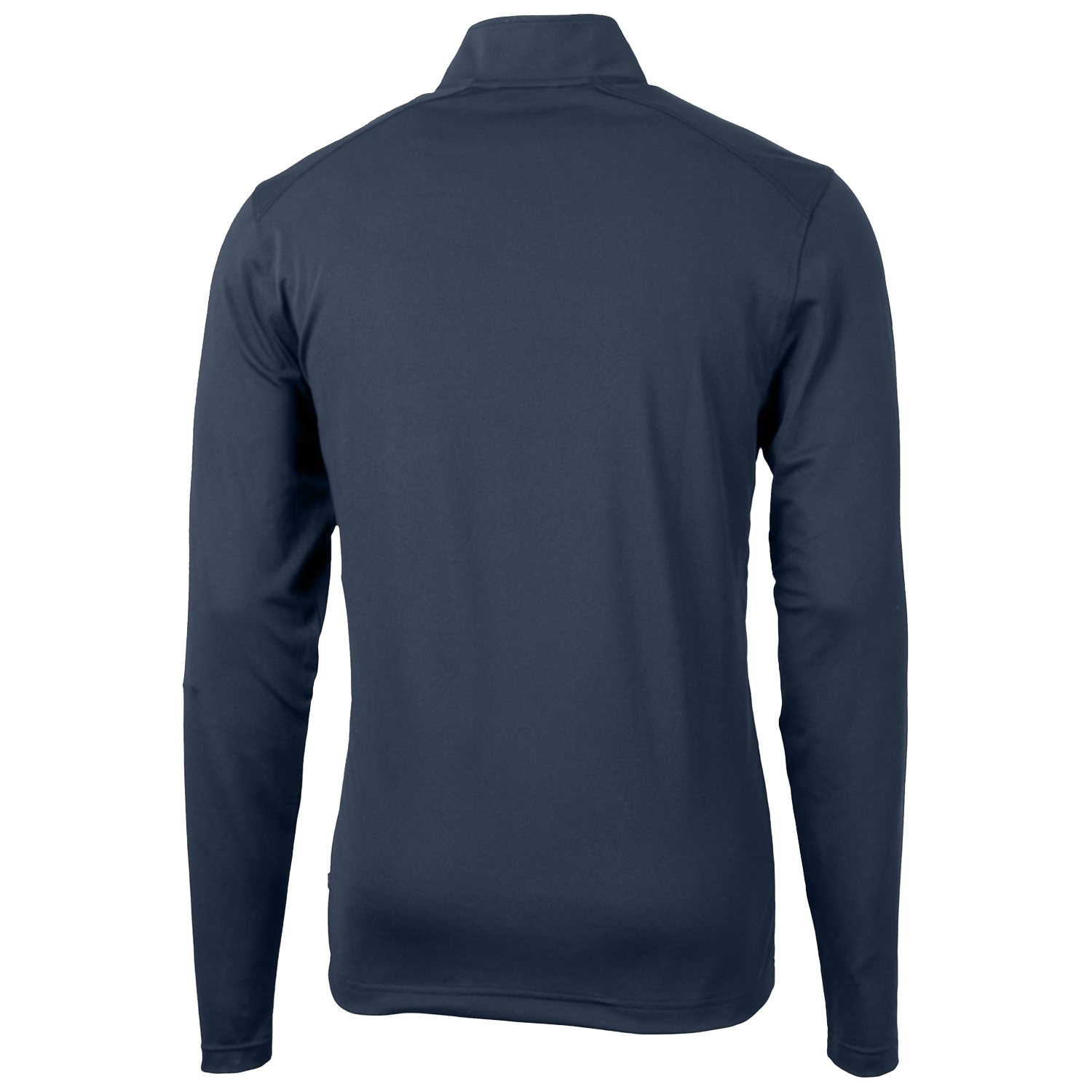 Men's Cutter & Buck Navy West Virginia Mountaineers Virtue Eco Pique Recycled Quarter-Zip Pullover Top - Image 4