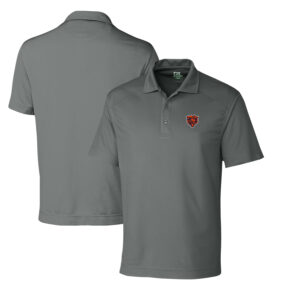 Men's Cutter & Buck Steel Chicago Bears Throwback Logo DryTec Genre Textured Solid Polo