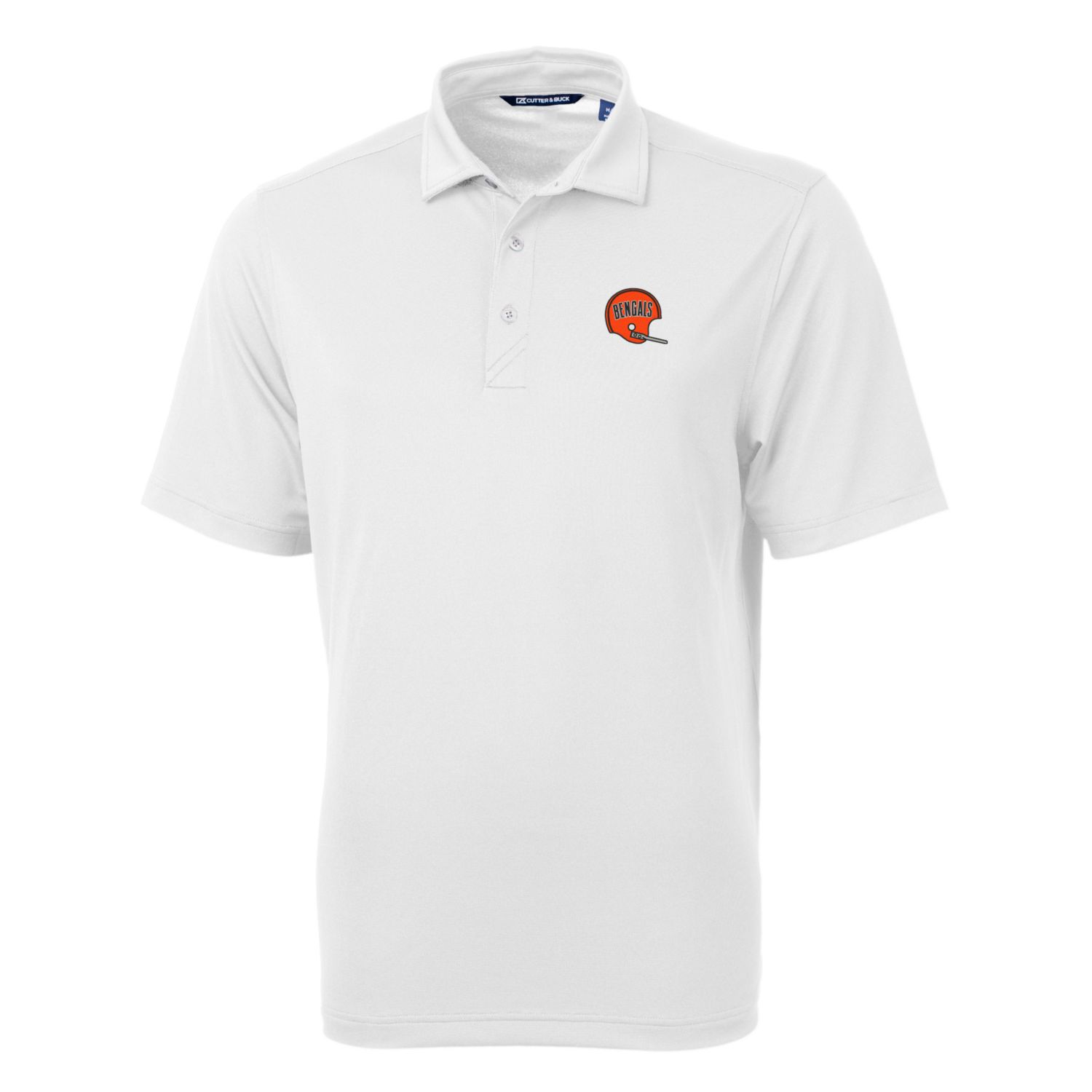 Men's Cutter & Buck White Cincinnati Bengals Throwback Logo Virtue Eco Pique Recycled Polo - Image 3