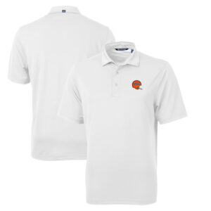 Men's Cutter & Buck White Cincinnati Bengals Throwback Logo Virtue Eco Pique Recycled Polo