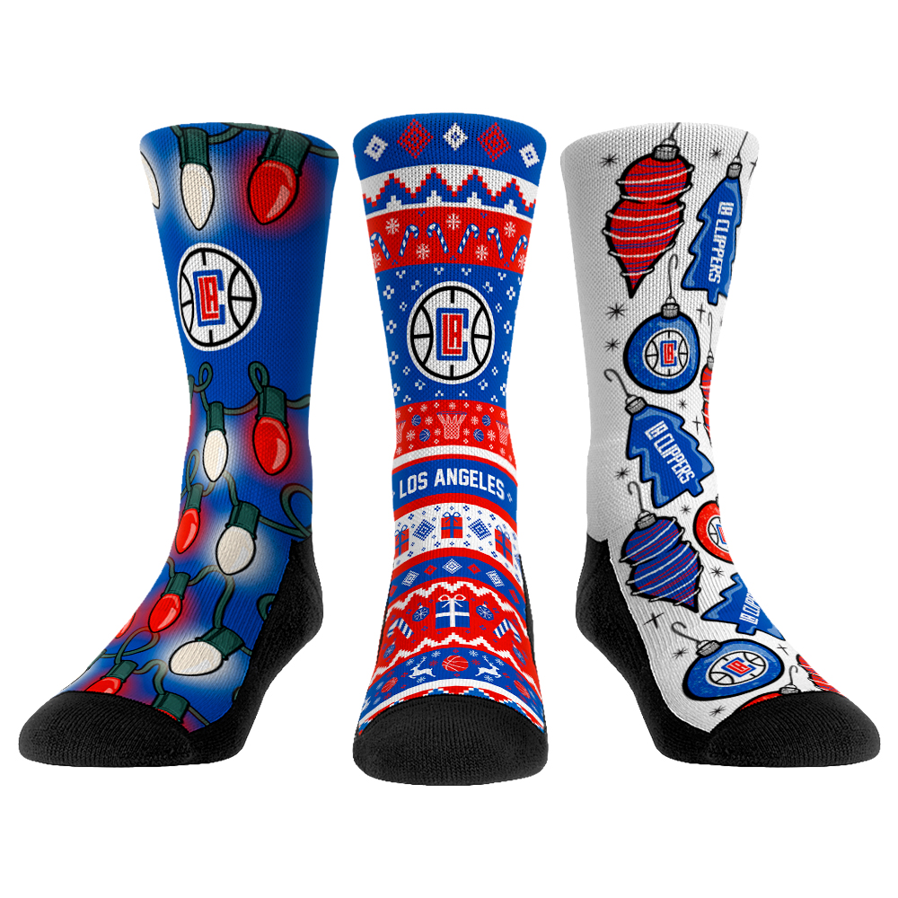 Rock Em Socks LA Clippers Youth Holiday 3-Pack Crew Socks