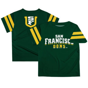 Youth Green San Francisco Dons Team Logo Stripes T-Shirt
