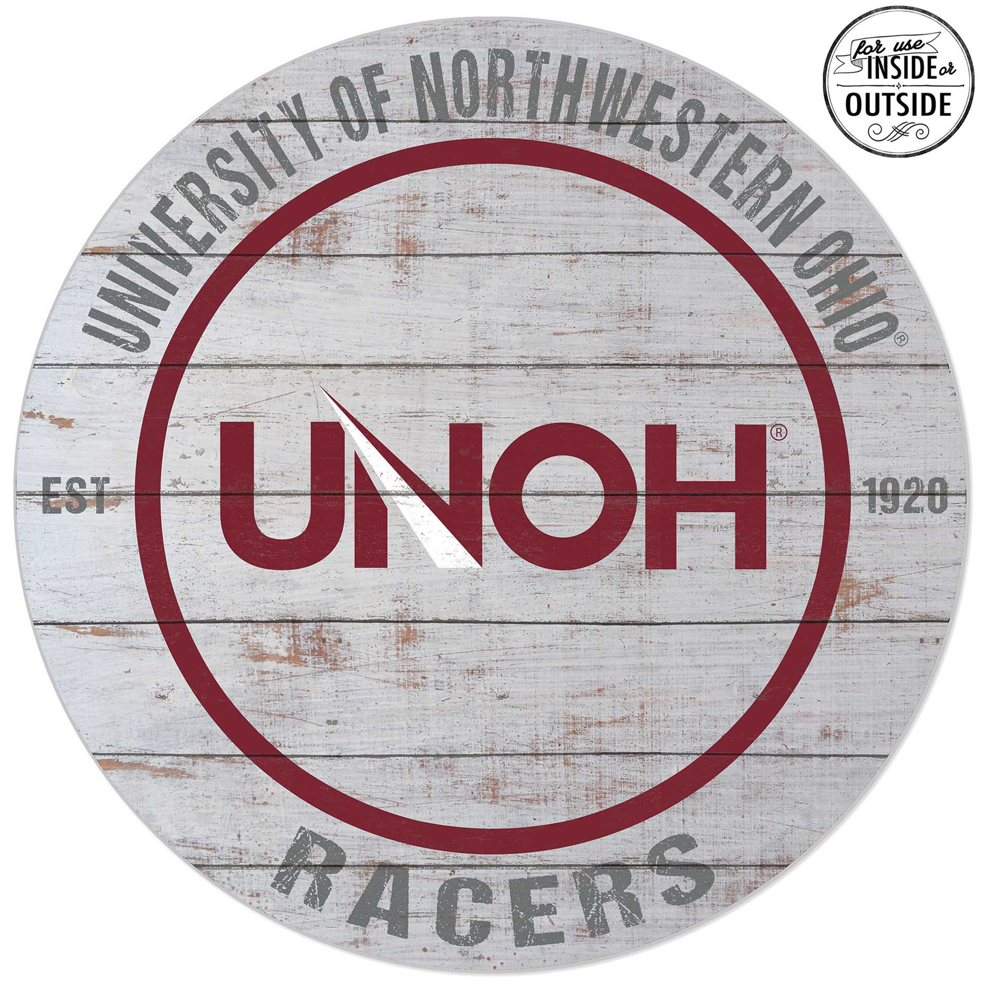 Northwestern Ohio Racers 20'' x 20'' Indoor/Outdoor Weathered Circle Sign - Image 4