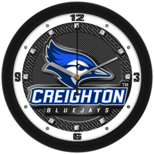 Creighton Bluejays 11.5'' Suntime Premium Glass Face Carbon Fiber Wall Clock