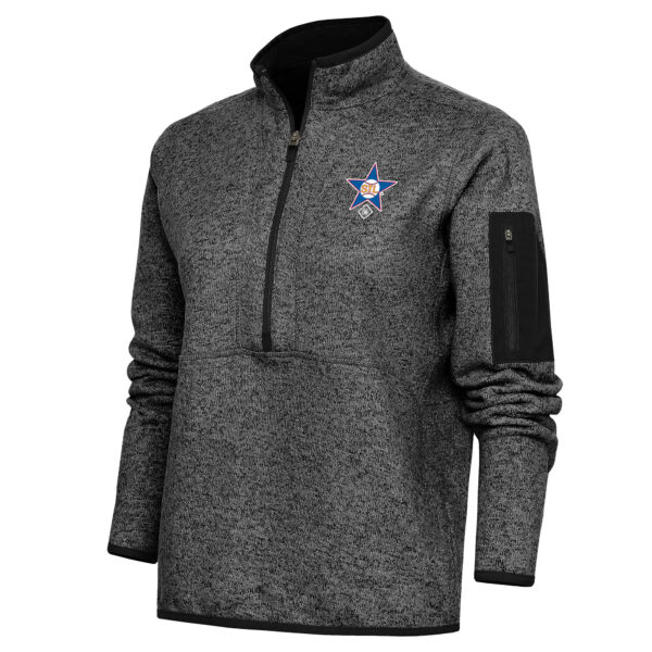 Women's Antigua Heather Black St. Louis Stars Fortune Half-Zip Pullover Jacket