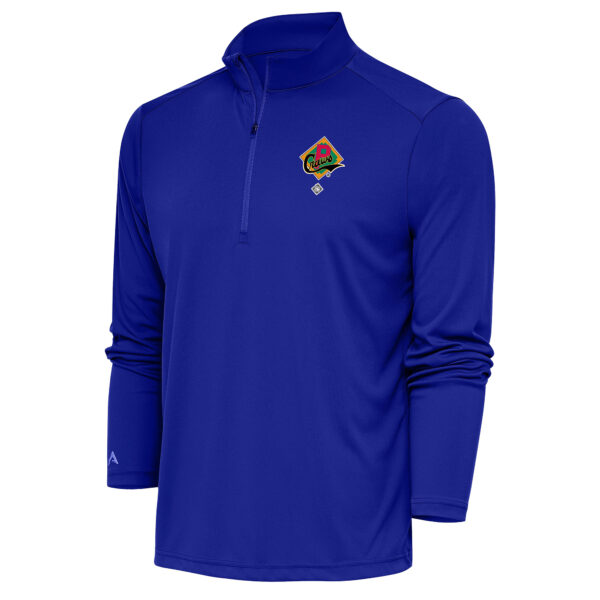 Men's Antigua Royal Pittsburgh Crawfords Tribute Quarter-Zip Pullover Top