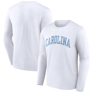 Men's White North Carolina Tar Heels Basic Arch Long Sleeve T-Shirt