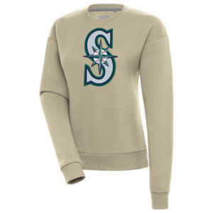 Women's Antigua Khaki Seattle Mariners Victory Pullover Sweatshirt