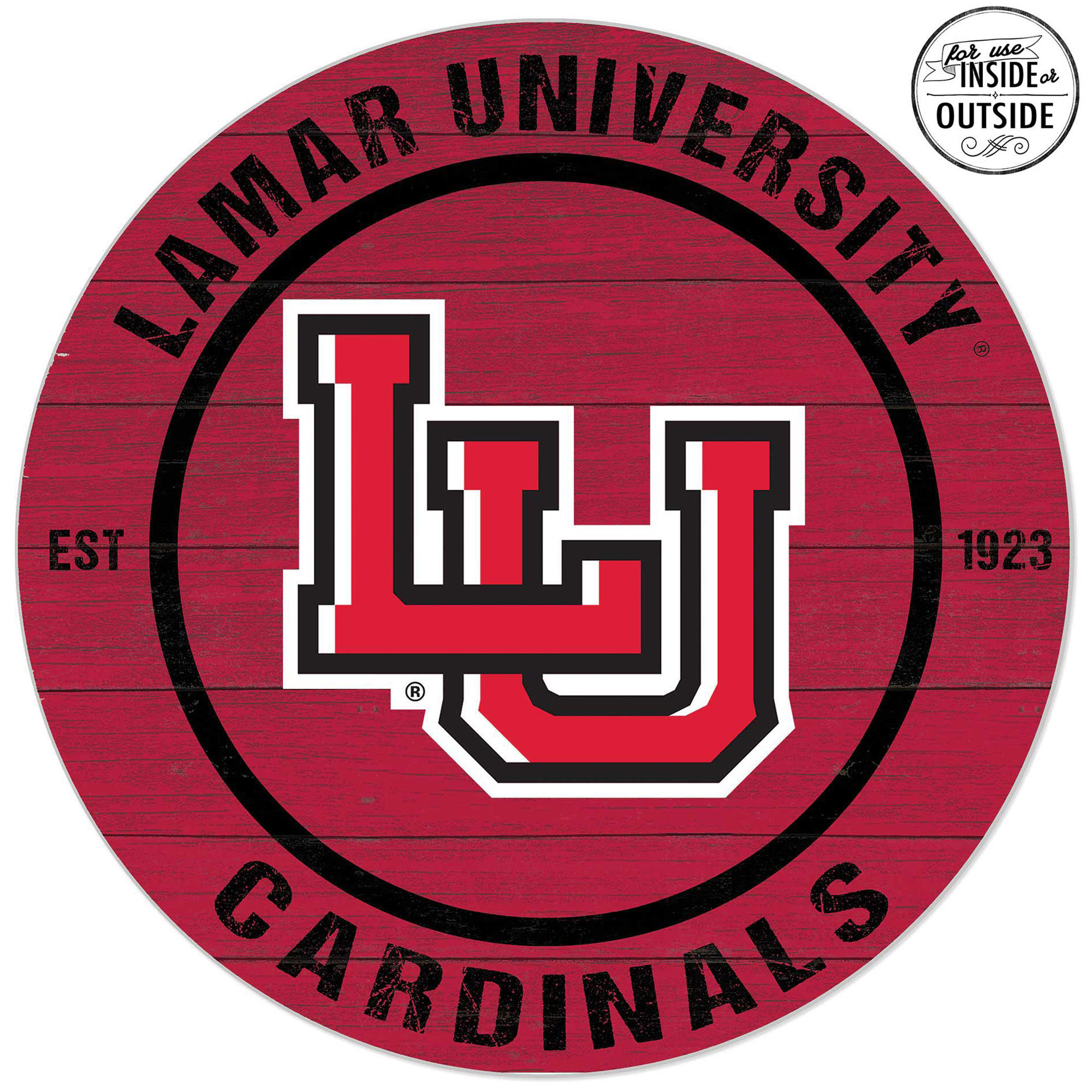 Lamar Cardinals 20'' x 20'' Indoor/Outdoor Weathered Circle Sign