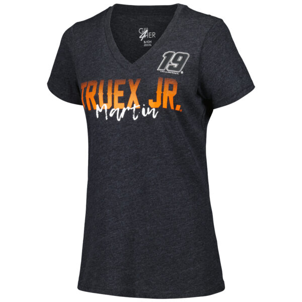Women's G-III 4Her by Carl Banks Black Martin Truex Jr Snap V-Neck T-Shirt - Image 6
