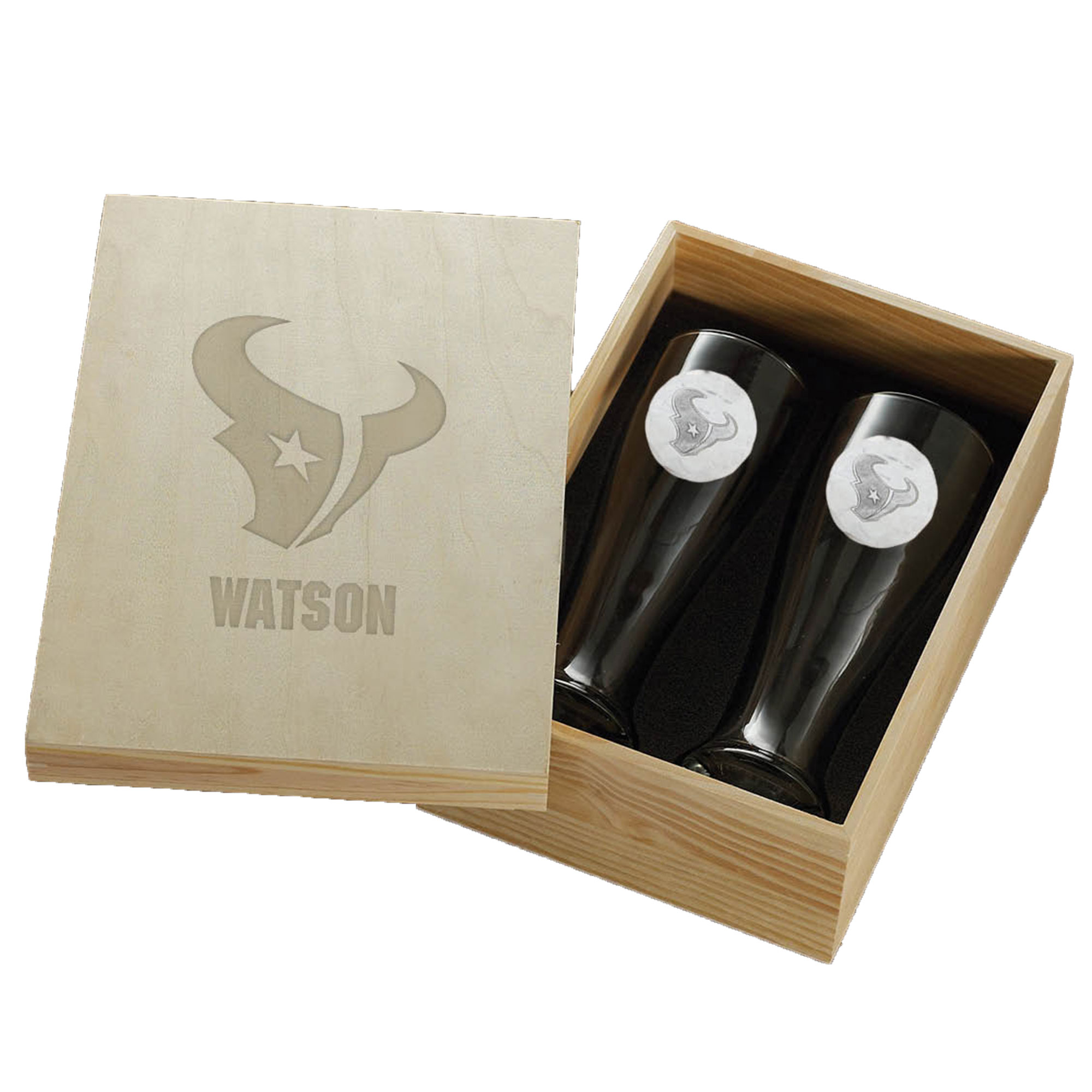 Houston Texans Two-Piece Pilsner Glass Set with Collector's Box