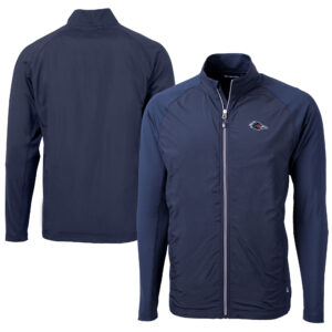 Men's Cutter & Buck  Navy UTSA Roadrunners Big & Tall Adapt Eco Knit Hybrid Recycled Full-Zip Jacket
