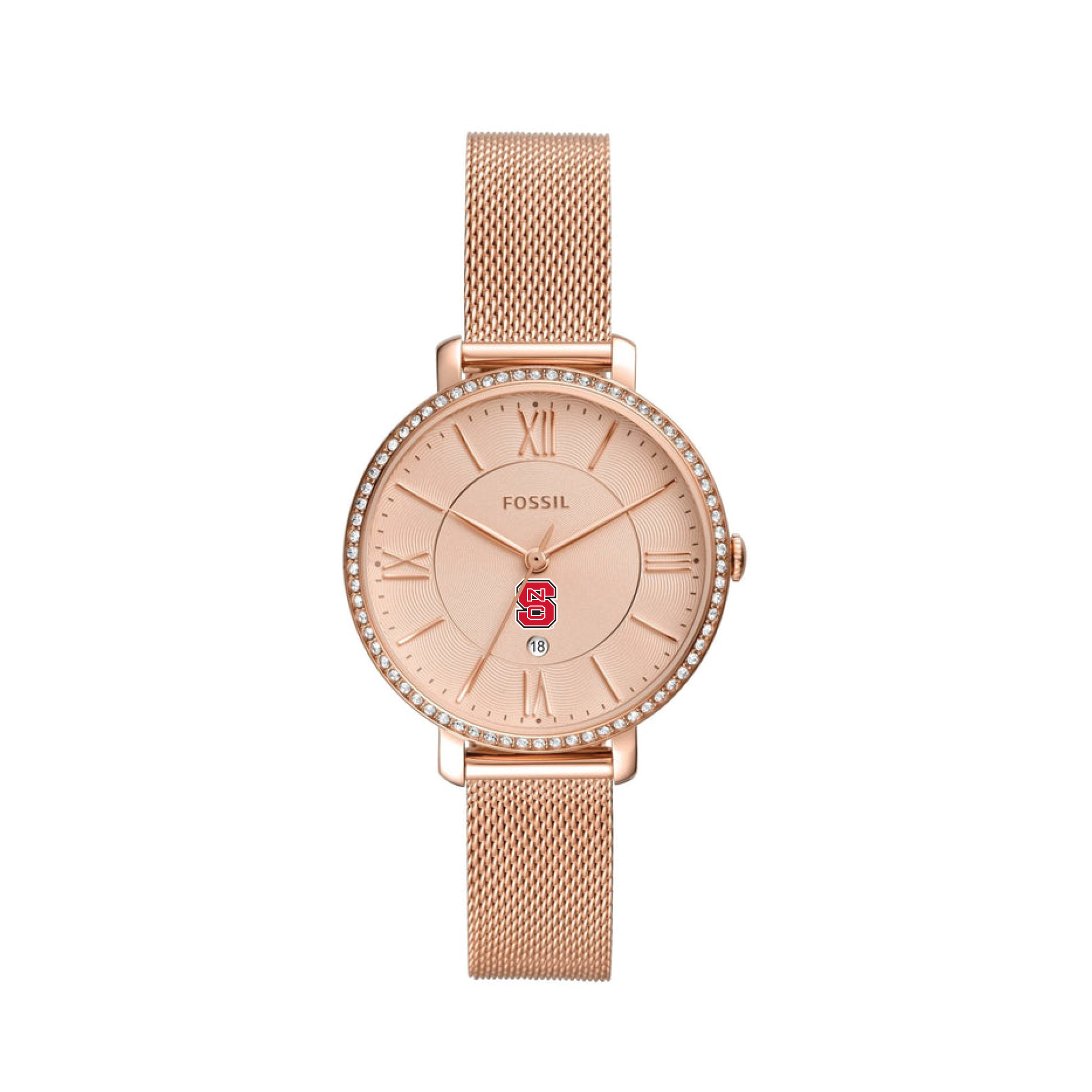 Women's Fossil Gold NC State Wolfpack Jacqueline Rose Stainless Steel Watch