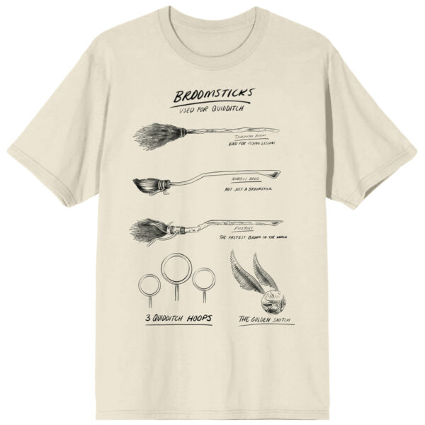 Unisex Cream Harry Potter Brooms T-Shirt