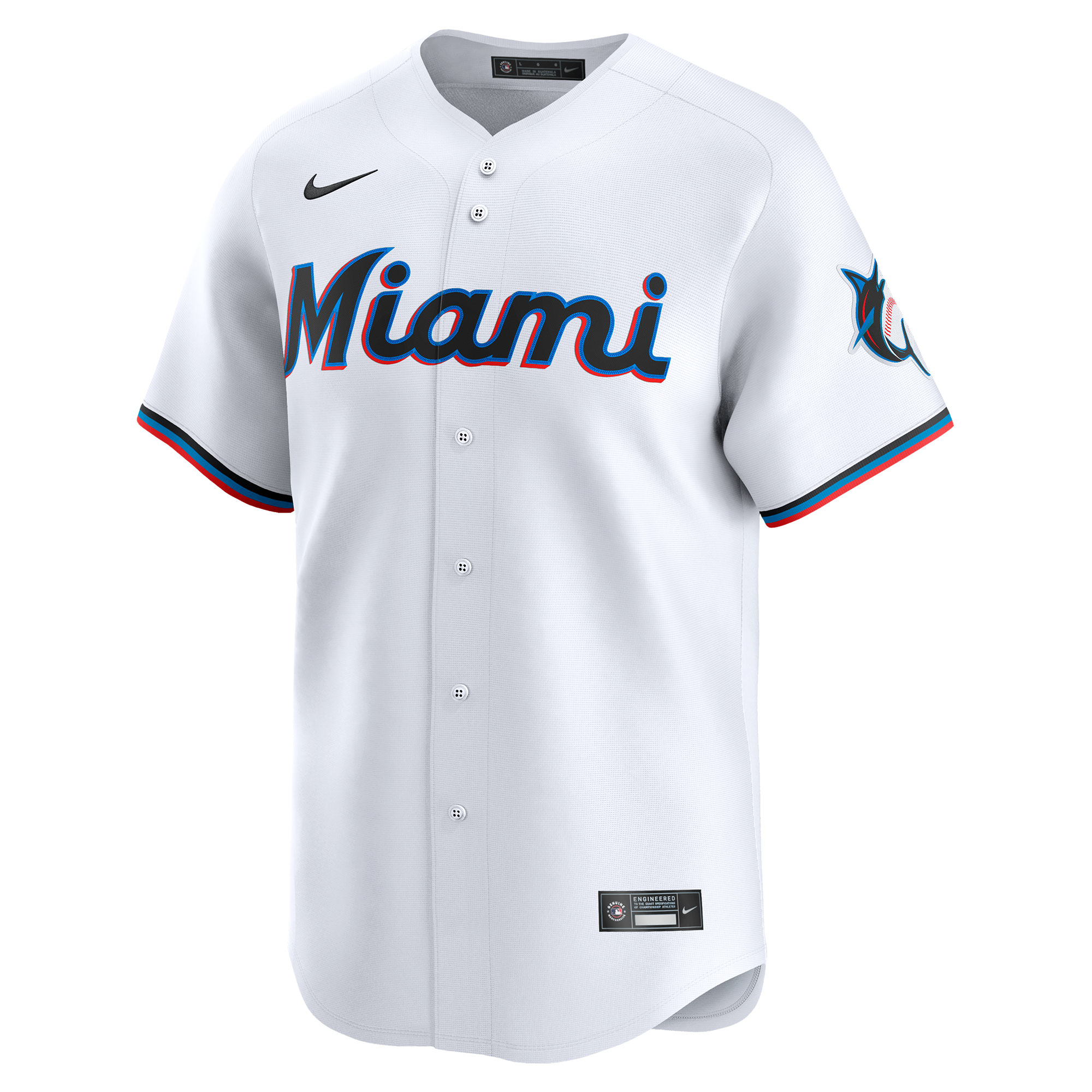 Men's Nike White Miami Marlins Home Limited Jersey - Image 3