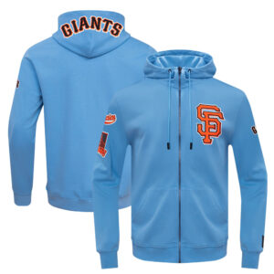 Men's Pro Standard Blue San Francisco Giants Classic Chenille Double Knit Full-Zip Hoodie