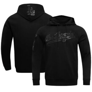 Men's Pro Standard  Black Los Angeles Dodgers Triple Black Pullover Hoodie