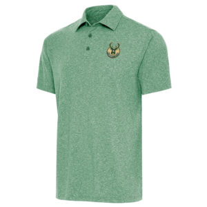 Men's Antigua  Hunter Green Milwaukee Bucks Par Polo