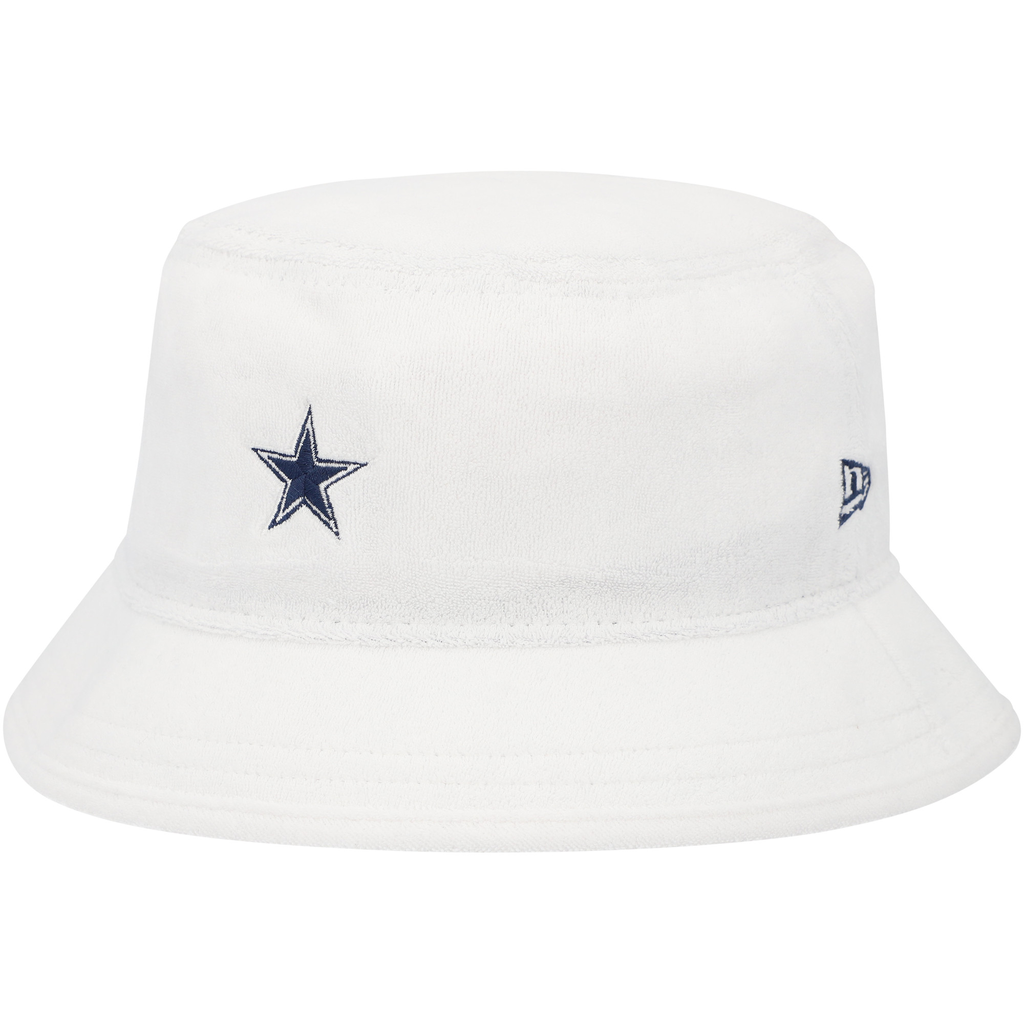 Men's New Era White Dallas Cowboys Court Sport Terry Bucket Hat - Image 4