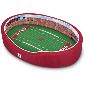 Red Utah Utes Small Stadium Oval Pet Bed