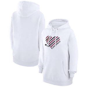 Women's G-III 4Her by Carl Banks  White Arizona Coyotes Heart Pullover Hoodie