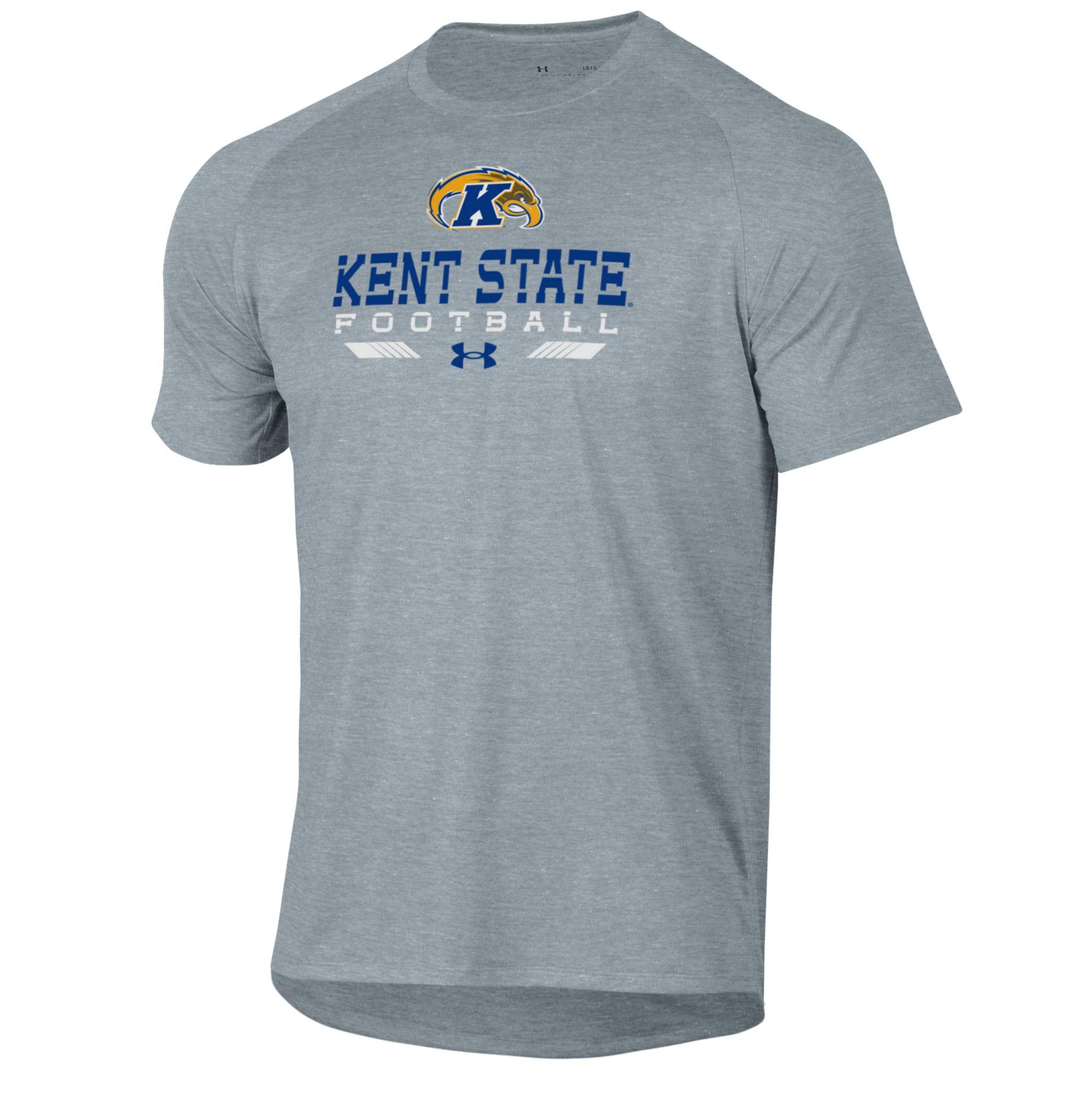 Men's Under Armour Gray Kent State Golden Flashes Football Tech T-Shirt - Image 6