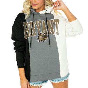 Women's Gameday Couture  Black/White Bryant Bulldogs Victory Tri-Color Pullover Hoodie