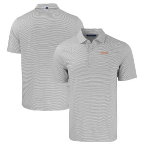 Men's Cutter & Buck  Gray/White Pacific Tigers Big & Tall Forge Eco Double Stripe Stretch Recycled Polo