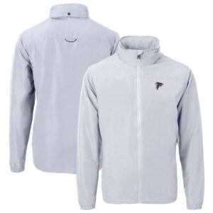 Men's Cutter & Buck  Gray Atlanta Falcons  Charter Eco Recycled Full-Zip Jacket