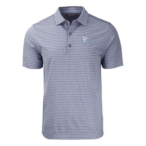Men's Cutter & Buck  Heather Navy Houston Oilers Throwback Forge Eco Heather Stripe Stretch Recycled Polo - Image 6