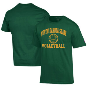 Men's Champion  Green NDSU Bison Icon Logo Volleyball Jersey T-Shirt